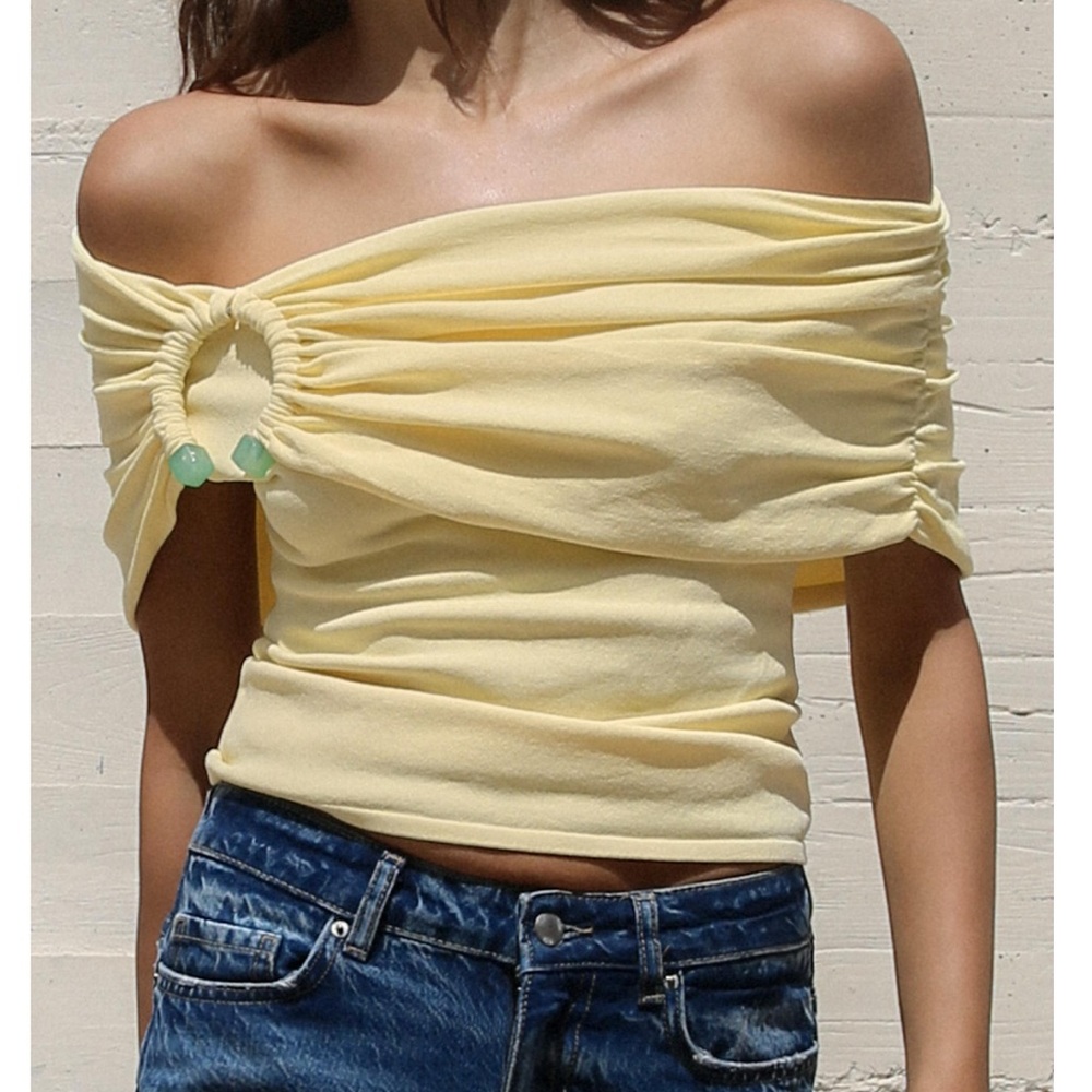 Zara OFF-THE-SHOULDER BASIC KNIT TOP